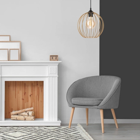 Lampa Wisząca Sufitowa ZOYA E27 Złota Druciana LM-1.162 Lamkur