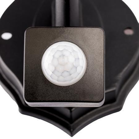 Lampa Ogrodowa Kinkiet Elewacyjny Zewnętrzny E27 LED Latarnia Czujnik Ruchu BELLIS Czarna LUMILED