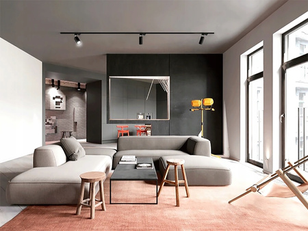 Reflektor Szynowy GU10 Czarny Mat Lampa do Szynoprzewodów Jednofazowych