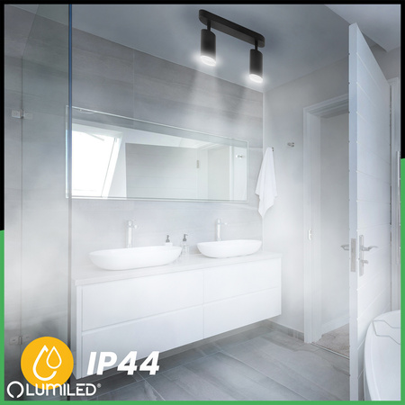 Lampa Sufitowa Reflektor LED Spot 2x GU10 IP44 ADERO Czarna Lumiled