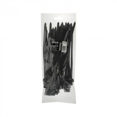 Opaski Zaciskowe Kablowe 7.6x200 mm Czarne UV TRYTYTKI TRYTKI ZIPERKI PREMIUM OKP-76200B .MORE 50 szt.