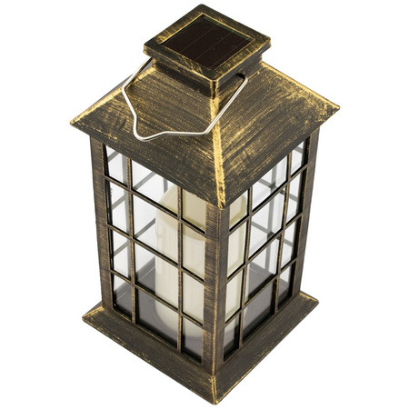 Lampa Ogrodowa LED Solarna Wisząca Latarenka Patyna 27cm