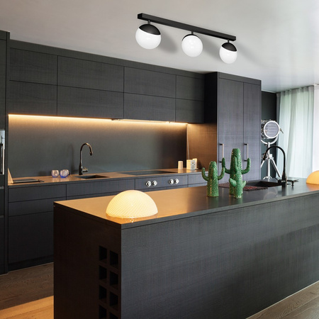 Lampa Sufitowa SFERA Czarna 3xE14 Listwa Milagro