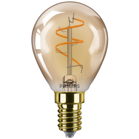 Żarówka LED E14 Kulka P45 3.1W = 25W 270lm 2200K Ciepła CRI90 300° FILAMENT Vintage Bursztynowa Ściemnialna Decorative Philips