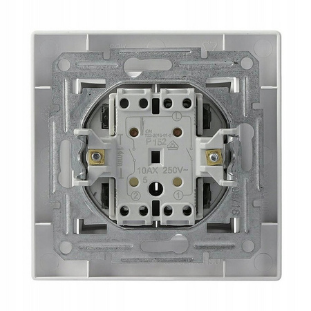 Łącznik Włącznik Świecznikowy Dwubiegunowy z Ramką Podtynkowy Asfora Biały