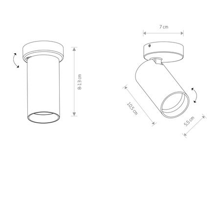 Lampa Sufitowa Oprawa Natynkowa Reflektor Punktowa SPOT GU10 Czarna Nowoczesna MONO 7838 Nowodvorski
