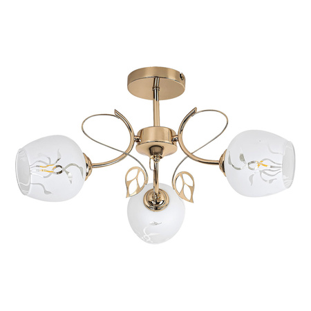 Lampa Sufitowa Żyrandol 3x E27 Złoty Klasyczny Fauna Rabalux
