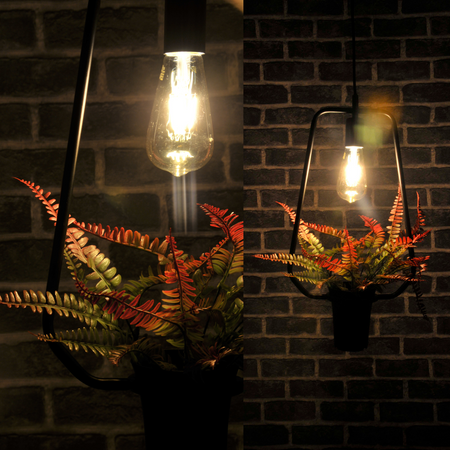 Lampa sufitowa wisząca dekoracyjna IL MIO SOREN Czarna E27 z kwiatkiem GOLDLUX (Polux)