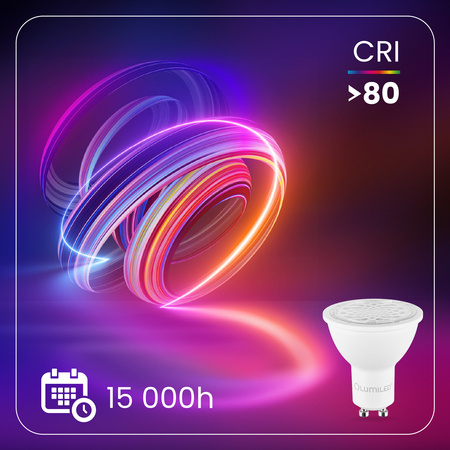 Zestaw 10x Żarówka LED GU10 6W = 50W 580lm 6500K Zimna Regulowana 24° 36° 60° LUMILED