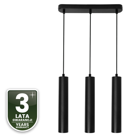 Lampa Wisząca Sufitowa Zwis 29cm Reflektor 3x GU10 LED SOPLO Czarny LUMILED