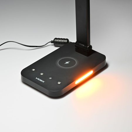 Lampka Biurkowa LED 18W 700lm 6500K Zimna Czarna Ściemnialna Videx