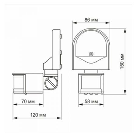 Czujnik Ruchu i Zmierzchu Światła Zewnętrzny 1200W Czarny IP44 VL-SPW2B Videx