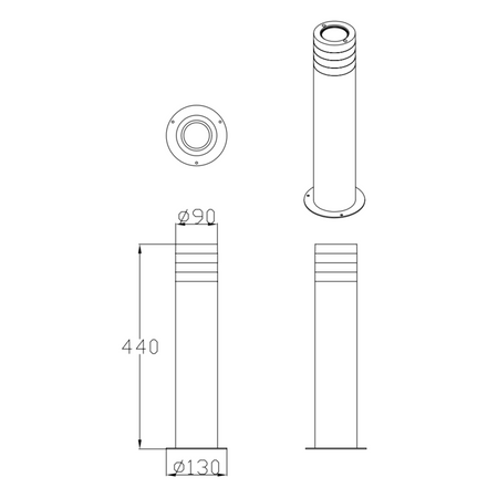 Lampa Ogrodowa Stojąca Słupek E27 Czarna IP54 Rino Sanico Goldlux