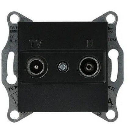 Gniazdo Antenowe Pojedyncze RTV Końcowe 1dB bez Ramki Asfora Antracyt