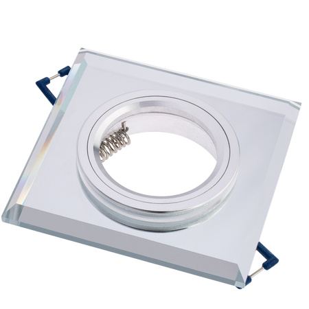 Zestaw Oprawa Podtynkowa Stała GU10 MR15 Kwadrat Szklana Ariel LUMILED + Żarówka LED GU10 6W 3000K 120°