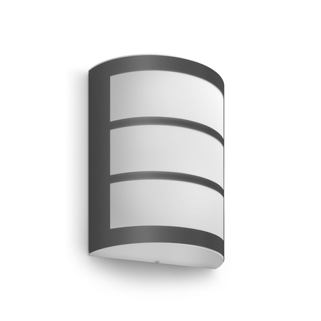 Kinkiet Ogrodowy Lampa Elewacyjna Zewnętrzna LED 6W 450lm 2700K Antracyt IP44 Python Philips