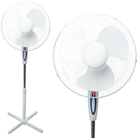 Wentylator Podłogowy Stojący WIATRAK 45W 40cm Biały