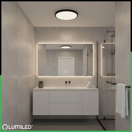 Plafon LED Lampa Sufitowa Natynkowa MILEO 48W IP44 CCT Biały Okrągły 40cm + PILOT LUMILED