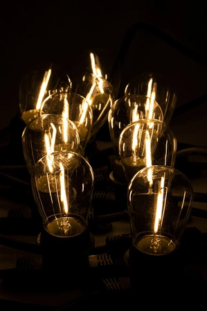 Girlanda Ogrodowa Zewnętrzna Łańcuch Świetlny 15m 15xE27 + Żarówki LED 2W 3000K Lumiled