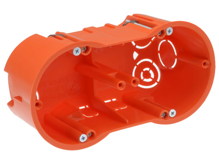 Puszka Elektryczna Podwójna PK60 2x68 Głęboka do Płyt Gipsowych Regips + Wkręty PAWBOL