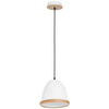 Lampa wisząca STUDIO 1xE27 Klasyczny Klosz Drewniane Wykończenie Biała MLP8849 Milagro Metal + Drewno