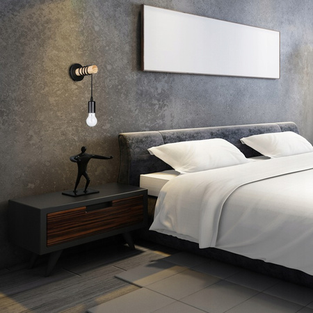 Lampa Ścienna Wisząca Kinkiet Spot E27 Czarny Brązowy Eos Masterled