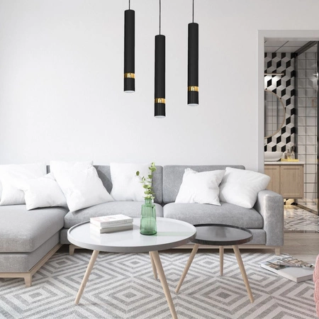 Lampa wisząca JOKER CZARNY/ZŁOTY 3x GU10 MILAGRO Metal styl nowoczesny
