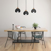 Lampa wisząca w stylu skandynawskim sufitowa czarna MiLAGRO DAMA 3x E27 Drewno + metal
