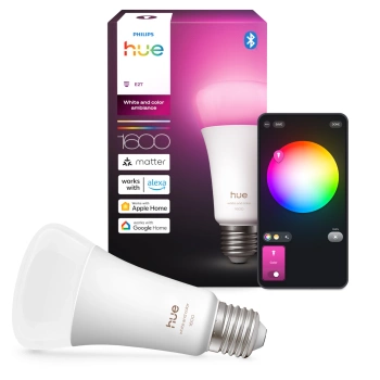 Żarówka LED E27 A60 11.8W = 100W 1600lm 1800-20000K CCT + RGB SMART Inteligentna Bluetooth ZigBee White and Color Ambiance Philips HUE