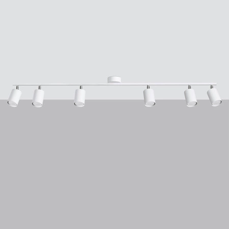 Lampa Sufitowa Oprawa Natynkowa SPOT TUBA Reflektor 6x GU10 Ruchoma Tubularna Biała Nowoczesna Lemmi Sollux