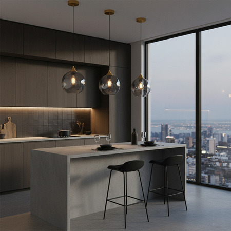 Lampa Sufitowa Wisząca Zwis E27 Złota Szara Damar Sanico Goldlux