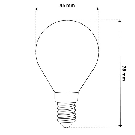 6x Żarówka LED E14 Kulka P45 2,2W 470lm = 40W 2700K Ciepła 360° Filament KLASA A LUMILED