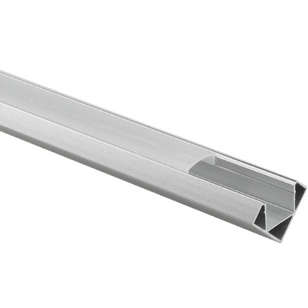 Profil Aluminiowy do LED Srebrny Narożny 2m z Mroźnym Kloszem i Zaślepkami Ecolight