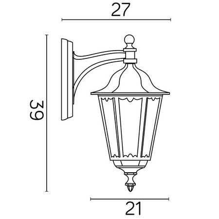 Lampa Ogrodowa Zewnętrzna Elewacyjna KINKIET LED Retro Midi K 3012/1/M E27 Su-Ma