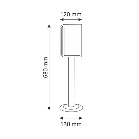 Lampa Ogrodowa Stojąca Malmo 68cm Słupek do LED E27 Grafit - GOLDLUX (Polux)