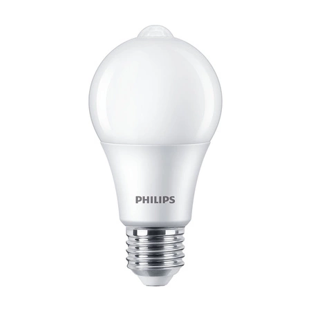 Żarówka LED E27 A60 8W = 60W 806lm 2700K Ciepła 280° PHILIPS Czujnik Ruchu i Zmierzchu