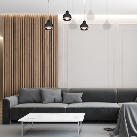 Lampa Wisząca Sufitowa OVAL Czarna 3xE27 Milagro