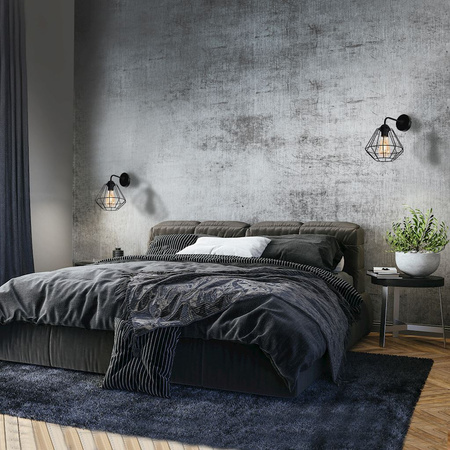 Kinkiet lampa ścienna COLIN Czarny 1xE27 MILAGRO styl loft industrial metal