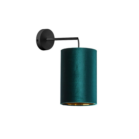 Lampa Ścienna Kinkiet TERCINO GREEN Welurowy Abażur Czarno-Zielona Elegancka E27 6139 TK Lighting