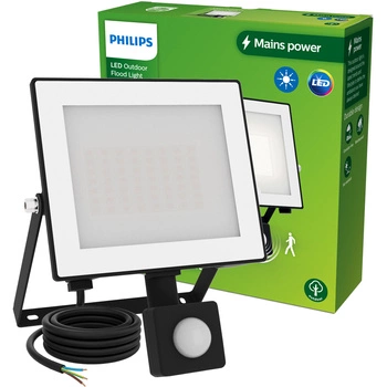 Naświetlacz LED Lampa Reflektor 30W 3200lm 3000K IP65 z Czujnikiem Ruchu i Zmierzchu Czarny Lois Philips