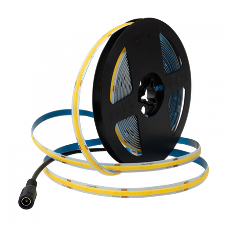 Taśma LED Pasek COB 7W/m 630lm/m 320LED/m 24V 3000K Ciepła IP20 Rolka 5m + Zasilacz + Pilot Ecolight