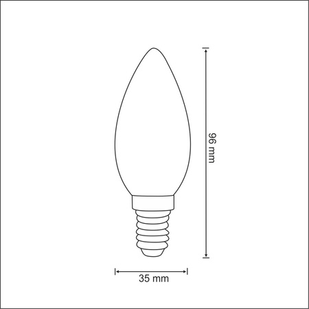 Żarówka LED E14 B35 4W = 40W 400lm 3000K Ciepła 360° Filament GOLDLUX (Polux)