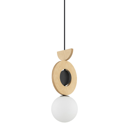 Lampa Sufitowa Wisząca G9 Czarna Drewno Skandynawska DROPS WOOD B 11174 Nowodvorski