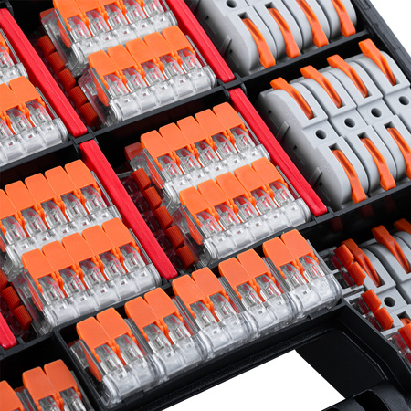 Szybkozłączki Złączki Instalacyjne Komplet Zestaw 100 sztuk - 40x 2X4MM, 40x 5X4MM, 20x 1+1 + Organizer Walizka