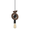 Lampa Sufitowa Wisząca E27 Czarna Drewno Skandynawska DROPS WOOD D 11176 Nowodvorski