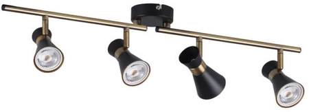 Oprawa Lampa Sufitowa MILENO 4x GU10 Czarny Złoty 72cm Kanlux