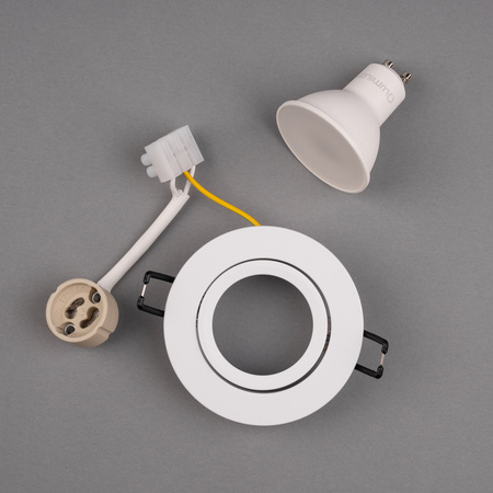 Oprawa Halogenowa Podtynkowa Sufitowa Okrągła Ruchoma TRIX 3w1 GU10 6W 3000K BIAŁY MAT LUMILED