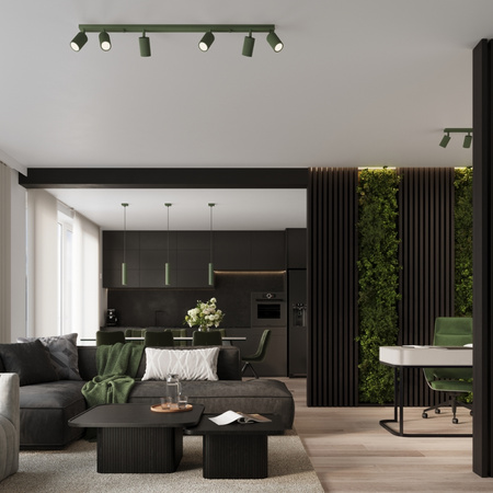 Lampa Wisząca Sufitowa Zwis Tuba Spot 3x GU10 Oliwkowa Karbon Deep Space SL.1613 Sollux