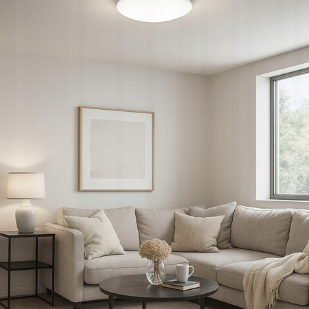 Plafon LED Sufitowy Łazienkowy Lampa Sufitowa ERIK 12W 4000K IP44 Mikrofalowy Czujnik Ruchu