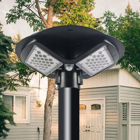 Słup Oświetleniowy 3m Maszt do Lamp Ulicznych Latarni Okrągły Czarny